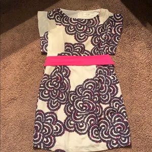 Eliza J Size 12 Navy & Pink Dress